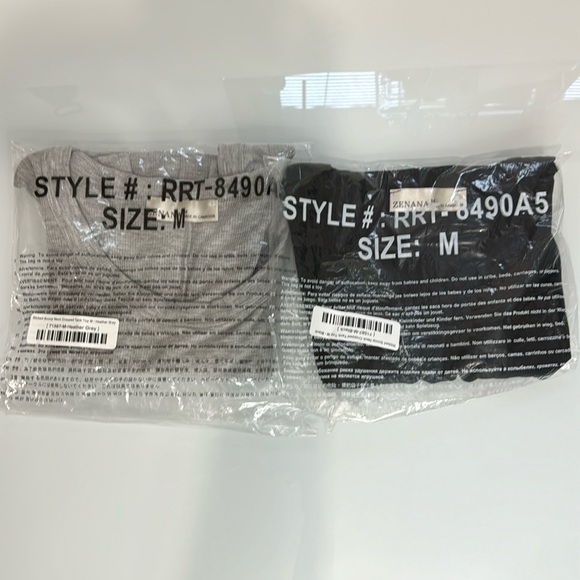 Zenana black & gray ribbed crop tank top bundle size Medium - Picture 4 of 11